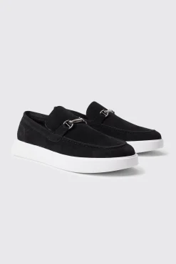 Faux Suede Chunky Snaffle Loafer | BoohooMAN UK