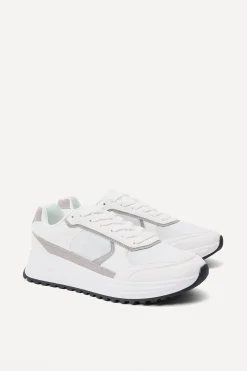 Faux Suede Contrast Trainer | BoohooMAN UK