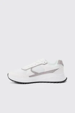 Faux Suede Contrast Trainer | BoohooMAN UK