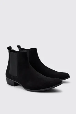 Faux Suede Cuban Boot | BoohooMAN UK