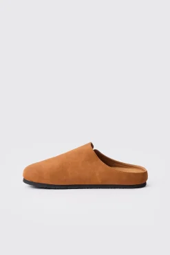 Faux Suede Slip On Mule In Tan | BoohooMAN UK