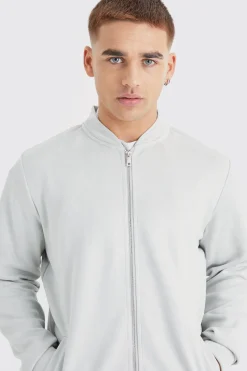 Faux Suede Zip Smart Bomber | BoohooMAN UK
