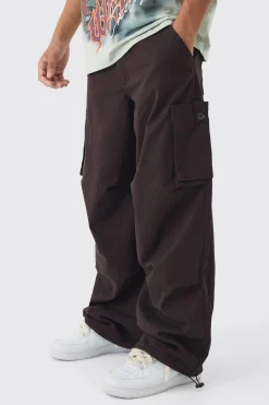 Fixed Waist Baggy Twill Cargo Trousers | BoohooMAN UK