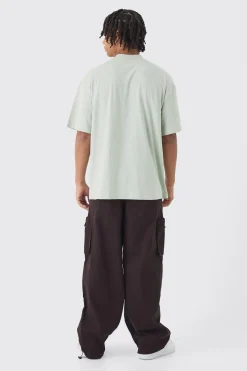 Fixed Waist Baggy Twill Cargo Trousers | BoohooMAN UK