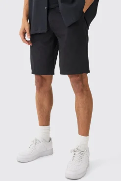 Fixed Waist Black Relaxed Fit Shorts | BoohooMAN UK