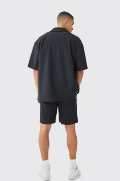 Fixed Waist Black Relaxed Fit Shorts | BoohooMAN UK