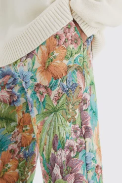 Fixed Waist Floral Tapestry Trouser | BoohooMAN UK