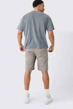Fixed Waist Grey Relaxed Fit Short Shorts | BoohooMAN UK
