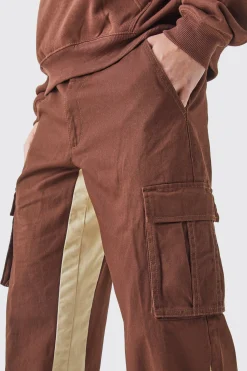 Fixed Waist Gusset Cargo Trousers | BoohooMAN UK