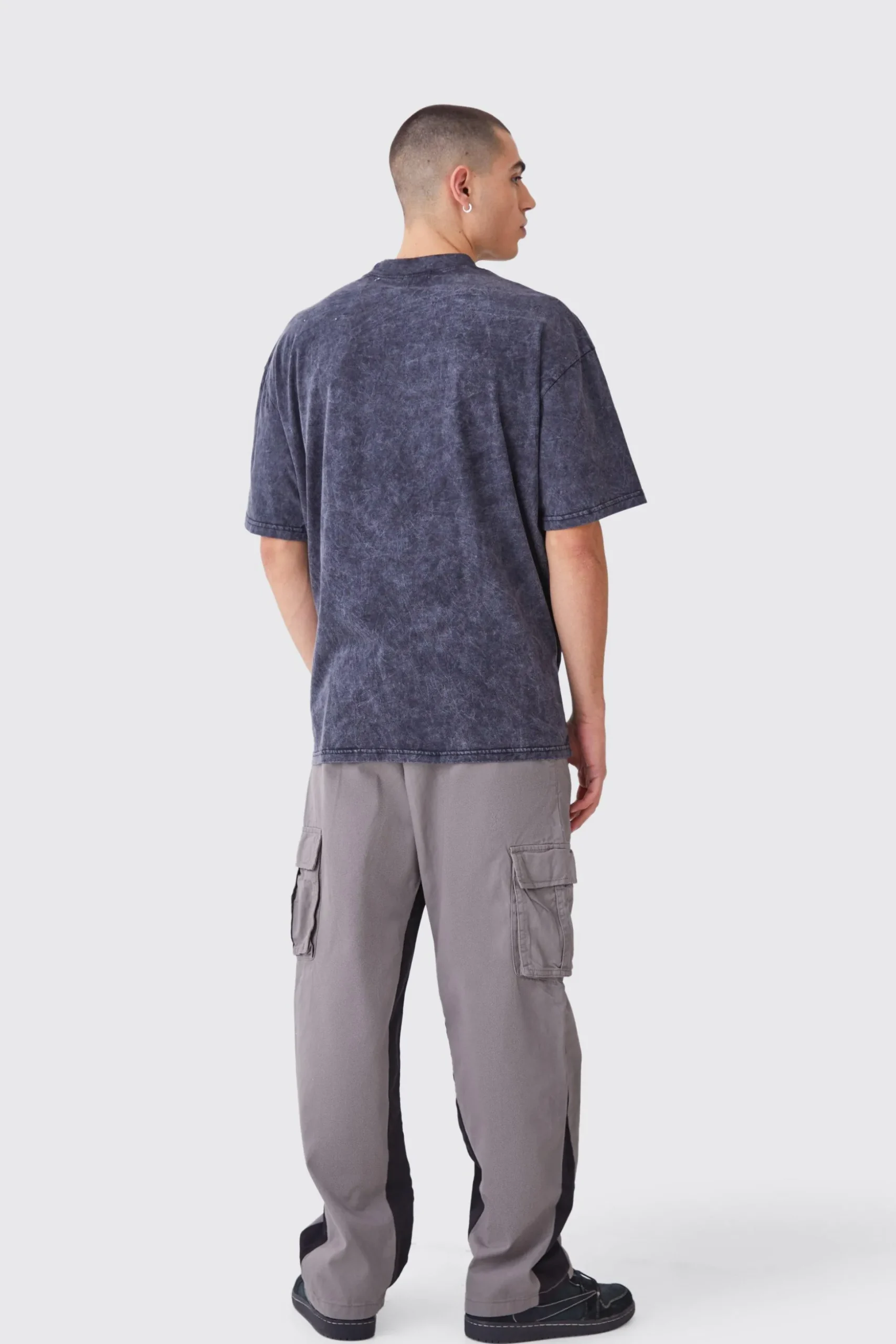 Fixed Waist Gusset Cargo Trousers | BoohooMAN UK