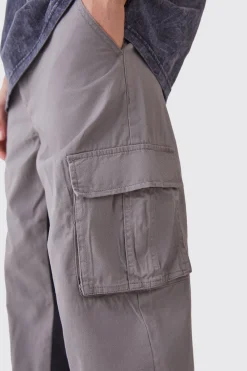 Fixed Waist Gusset Cargo Trousers | BoohooMAN UK