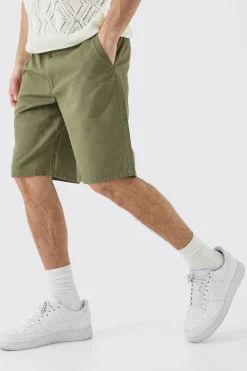 Fixed Waist Khaki Relaxed Fit Shorts | BoohooMAN UK