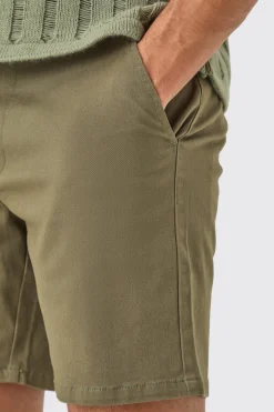 Fixed Waist Khaki Slim Fit Chino Shorts | BoohooMAN UK