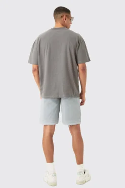 Fixed Waist Raw Hem Relaxed Gusset Shorts | BoohooMAN UK