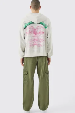 Fixed Waist Relaxed Cargo Trousers With Woven Tab | BoohooMAN UK