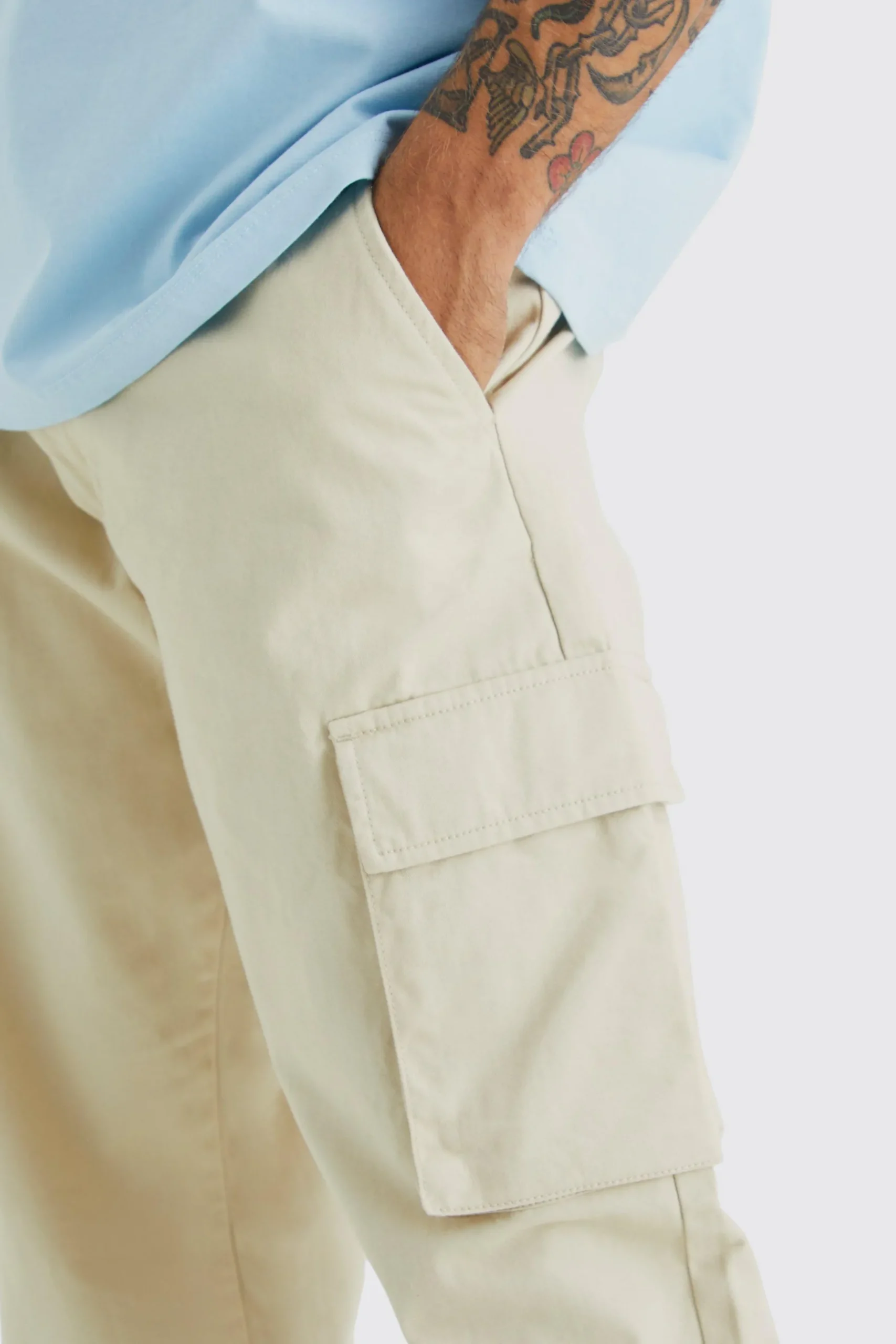 Fixed Waist Relaxed Fit Cargo Trouser | BoohooMAN UK