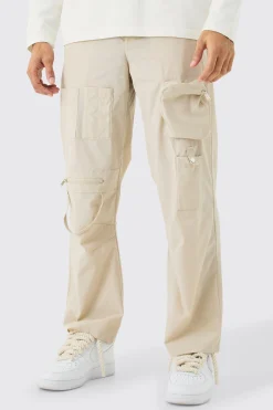 Fixed Waist Relaxed Multi Pocket Cargos | BoohooMAN UK