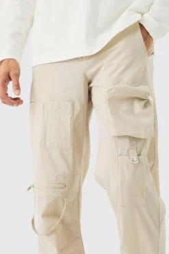 Fixed Waist Relaxed Multi Pocket Cargos | BoohooMAN UK