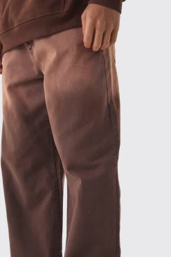 Fixed Waist Relaxed Raw Hem Washed Trouser | BoohooMAN UK