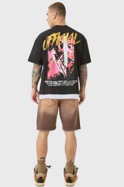 Fixed Waist Relaxed Raw Hem Washed Short | BoohooMAN UK