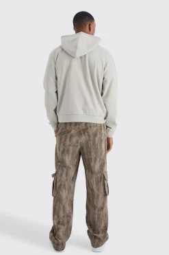 Fixed Waist Relaxed Tie Dye Cargo Corduroy Trouser | BoohooMAN UK
