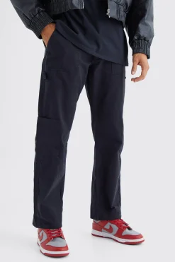Fixed Waist Relaxed Washed Carpenter Cargo | BoohooMAN UK