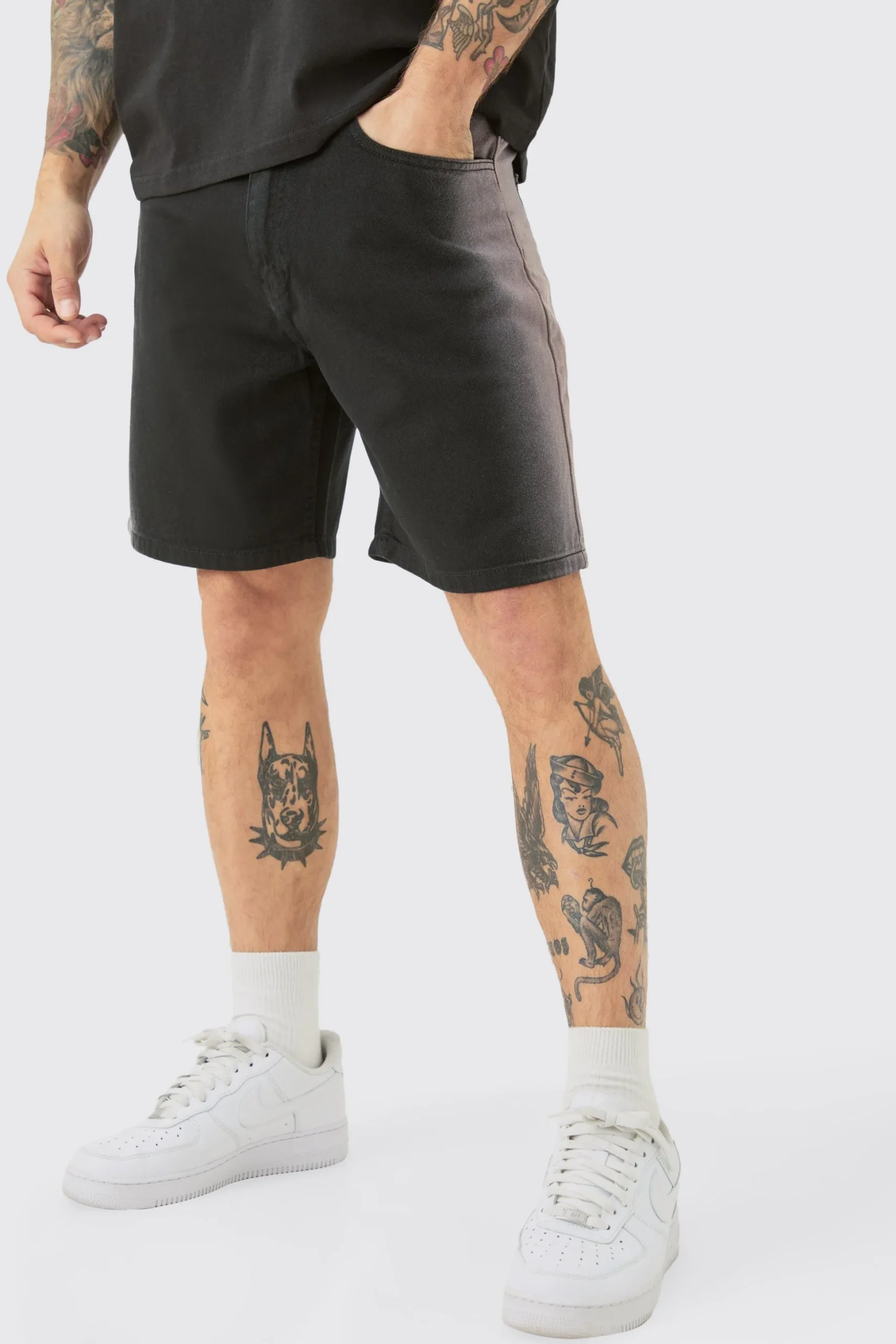 Fixed Waist Relaxed Washed Side Seam Short | BoohooMAN UK