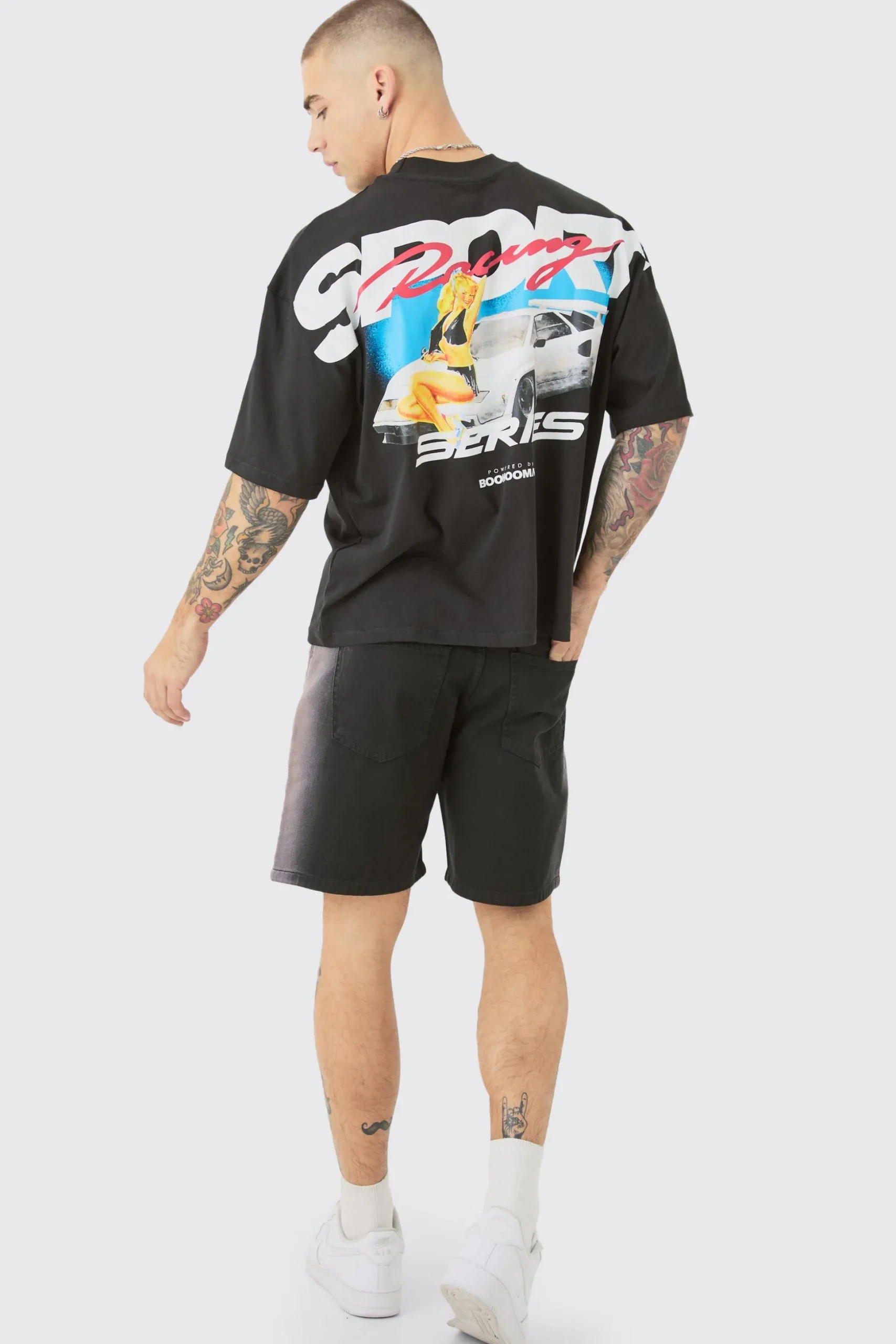 Fixed Waist Relaxed Washed Side Seam Short | BoohooMAN UK