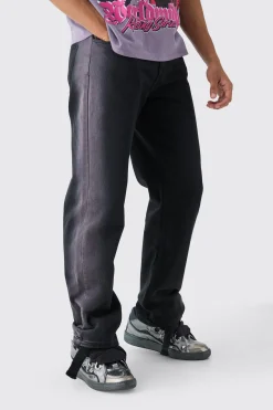 Fixed Waist Relaxed Washed Panel Trouser | BoohooMAN UK