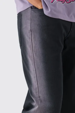 Fixed Waist Relaxed Washed Panel Trouser | BoohooMAN UK