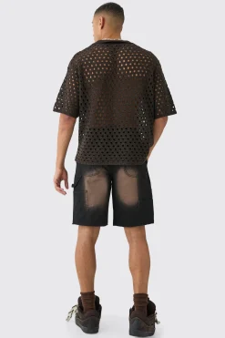 Fixed Waist Relaxed Washed Carpenter Short | BoohooMAN UK