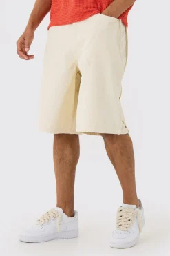 Fixed Waist Side Pintuck Parachute Shorts | BoohooMAN UK