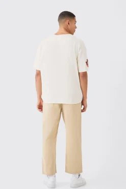 Fixed Waist Skate Cropped Chino Trouser | BoohooMAN UK