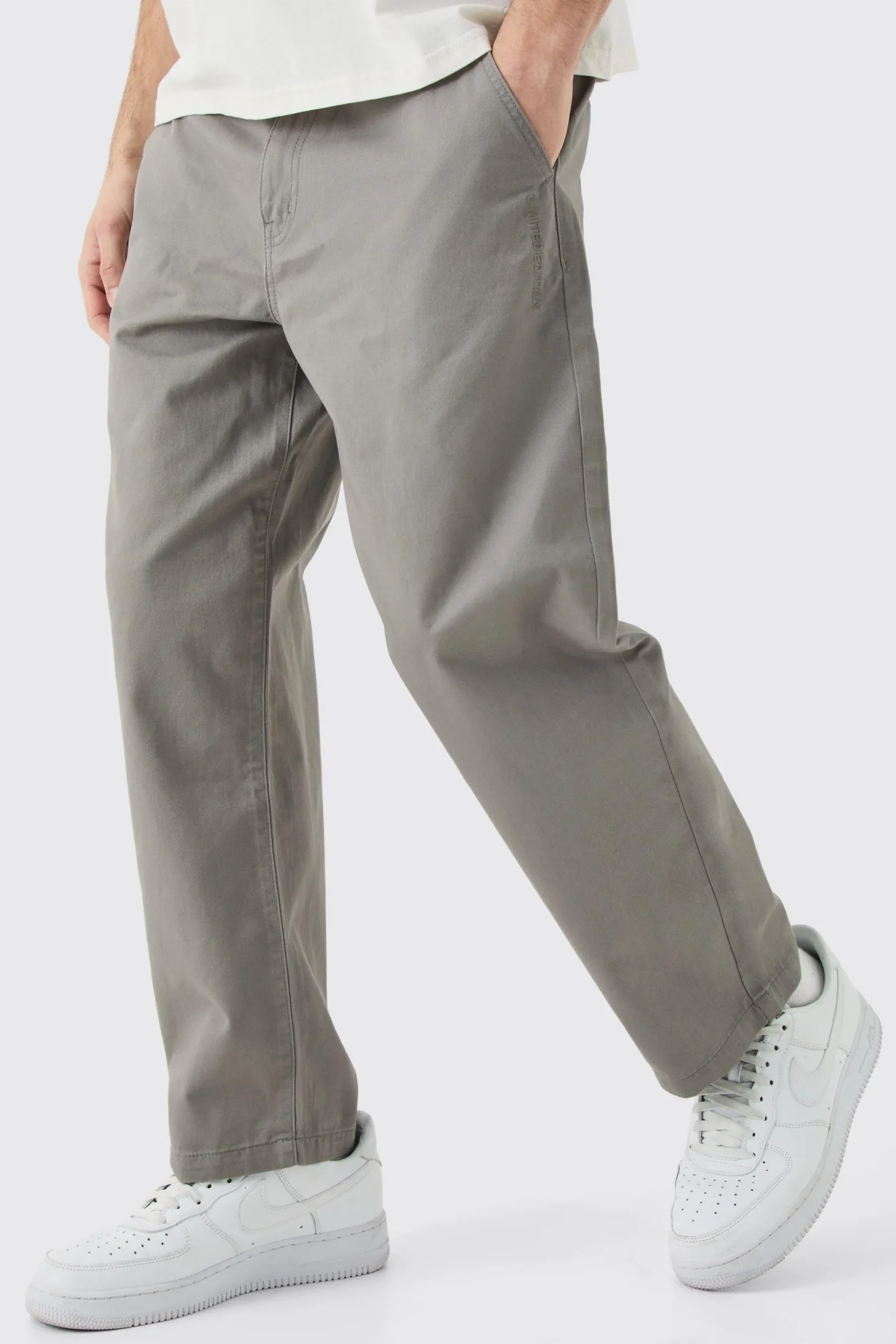 Fixed Waist Skate Cropped Chino Trouser | BoohooMAN UK