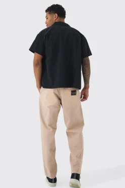Fixed Waist Skate Twill Trousers | BoohooMAN UK