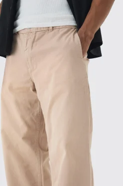 Fixed Waist Skate Twill Trousers | BoohooMAN UK