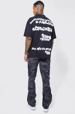 Fixed Waist Skinny Gusset Camo Cargo Trouser | BoohooMAN UK