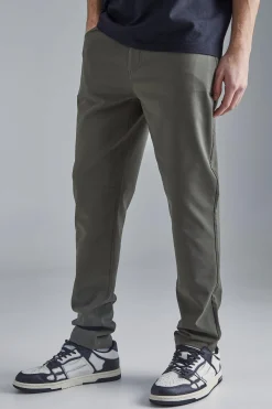 Fixed Waist Slim Fit Technical Golf Stretch Trouser | BoohooMAN UK