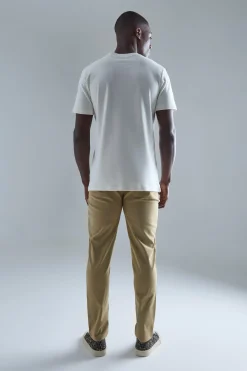 Fixed Waist Slim Fit Technical Golf Stretch Trouser | BoohooMAN UK