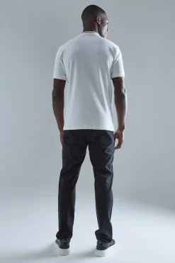 Fixed Waist Slim Fit Technical Golf Stretch Trouser | BoohooMAN UK