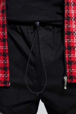 Fixed Waist Slim Fit Zip Detail Cargo Trousers | BoohooMAN UK