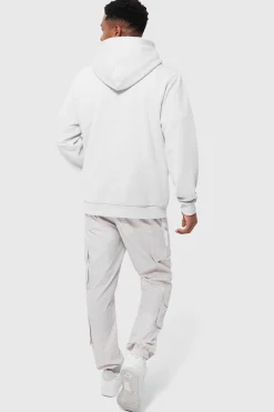Fixed Waist Slim MAN Shell Cargo Trouser | BoohooMAN UK