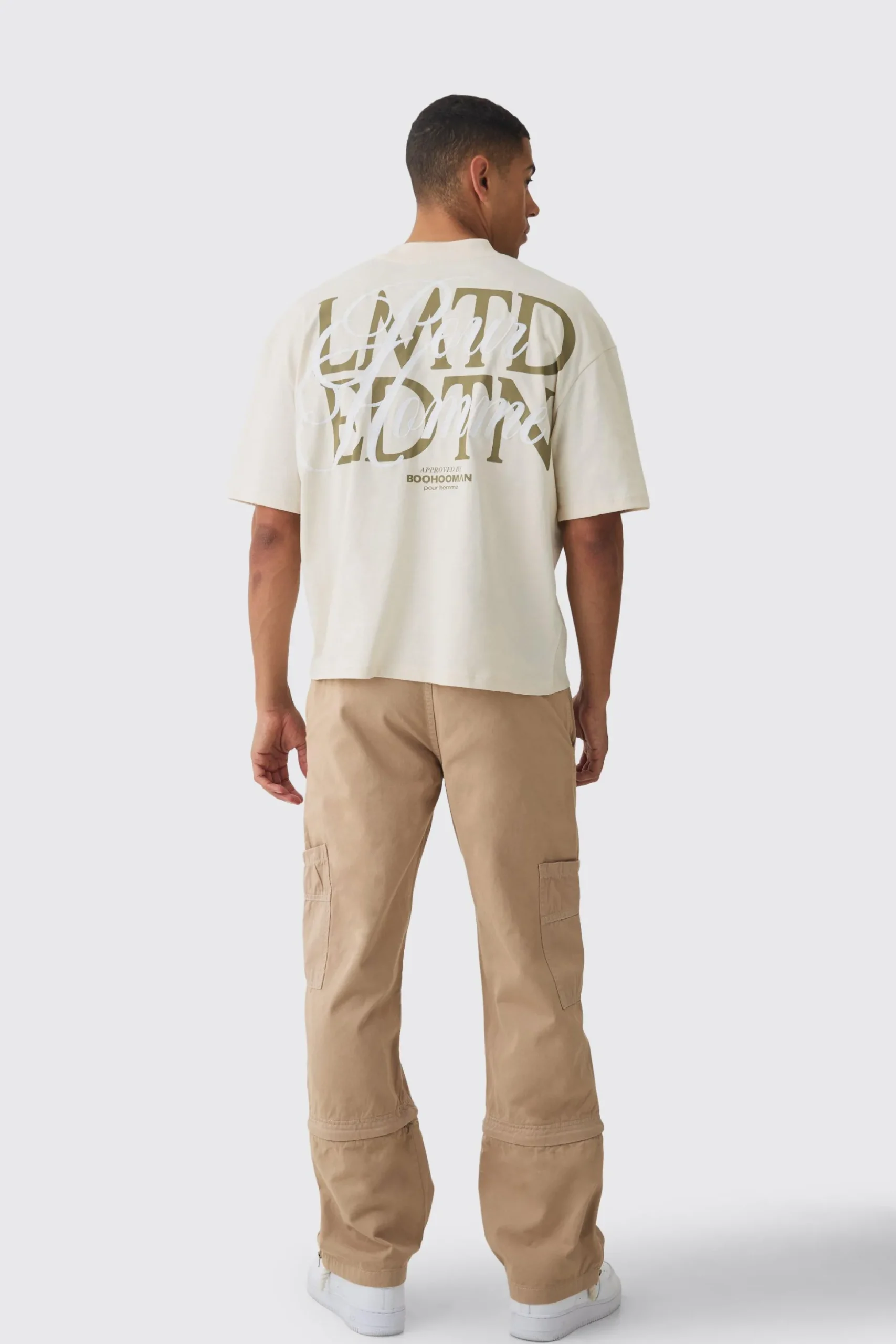 Fixed Waist Split Hem Relaxed Cargo Trouser | BoohooMAN UK
