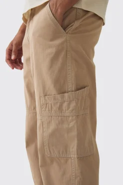 Fixed Waist Split Hem Relaxed Cargo Trouser | BoohooMAN UK
