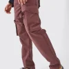 Fixed Waist Strap Detail Straight Leg Trousers | BoohooMAN UK