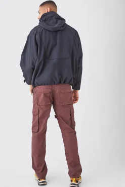 Fixed Waist Strap Detail Straight Leg Trousers | BoohooMAN UK