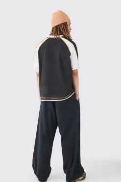 Fixed Waist Super Wide Leg Chino With Charm | BoohooMAN UK