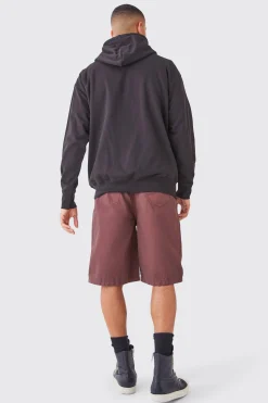 Fixed Waist Washed Longer Length Shorts | BoohooMAN UK