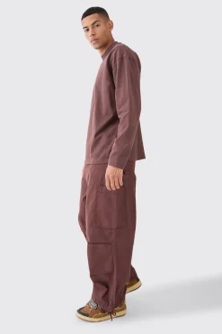Fixed Waist Washed Parachute Trousers | BoohooMAN UK