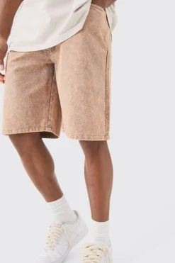 Fixed Waist Washed Relaxed Short | BoohooMAN UK